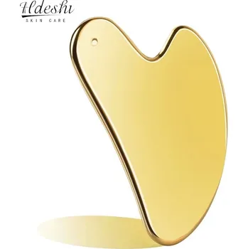 Pleťový krém Nerezová škrabka na obličej pro masáž a lifting | Obličejová masáž, péče o pleť - Zlato