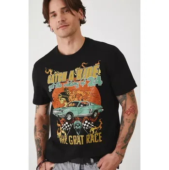 Pánské tričko Bavlněné tričko Medicine pánské, černá barva, s potiskem RS25.TSMA31 99X, vel. M