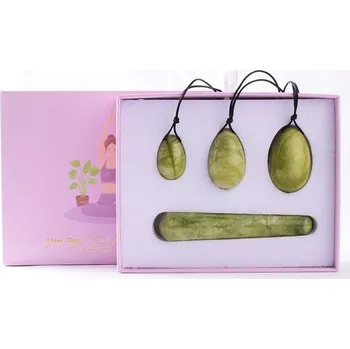 Jadeitové masážní vajíčko pro kegel cvičení | posílení pánevního dna 4 ks - Čokoláda