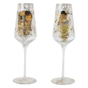 Sklenice Goebel Sada 2 sklenic na sekt Adele Klimt and The Kiss Klimt Klimt 24 cm Goebel