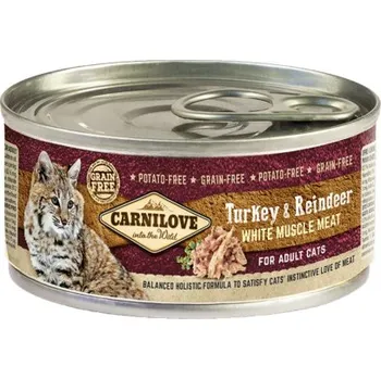 Krmivo pro kočku Konzerva Carnilove WMM Turkey & Reindeer for Adult Cats 100g