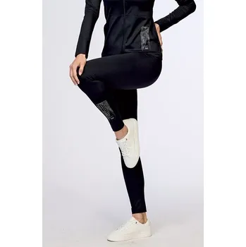 Funkční černé sportovní dámské kalhoty s potiskem 356 lom délka normální velikost 4XL