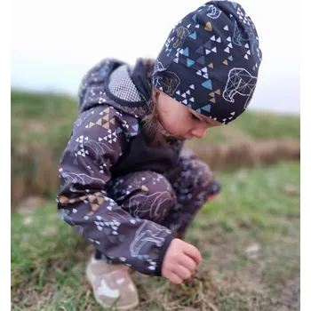 Kojenecká čepice Yháček Rostoucí čepička Yháček, Origami medvěd Velikost:: S