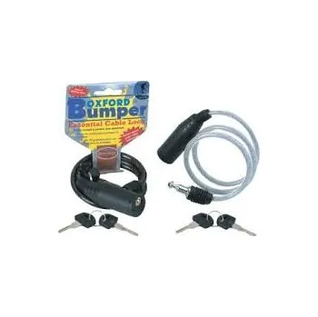 Motozámek OXFORD bezpečnostní zámek BUMPER, 0,6M X 6mm barva stříbrná (pro zabezpečení přileb a oděvů) (OXFORD bezpečnostní zámek BUMPER, 0,6M X 6mm barva stříbrná (pro zabezpečení přileb a oděvů))