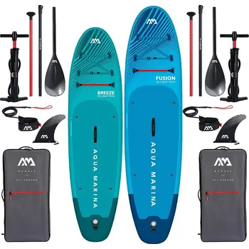 Paddleboard AQUA MARINA BREEZE 9'10 BLUE , FUSION 10'10 BLUE - Rodinná sada nafukovacích paddleboardů
