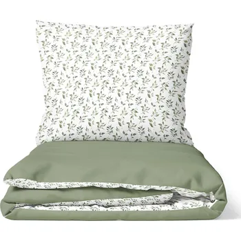 Povlečení DARRÉ Bavlněné povlečení Ozvěny listů - lesní zelené - duo Velikost: 140 x 200 + 70 x 90