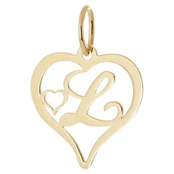 Přívěsek Přívěšek srdce s písmenem L ze žlutého zlata ZZ0435F