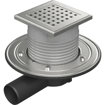 Podlahová vpusť boční D50, nerez příruba, mřížka GATE