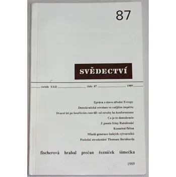 Časopis Svědectví č. 87/1989, ročník XXII.