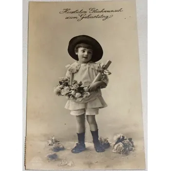 Děvčátko: kabinetka, přání k narozeninám