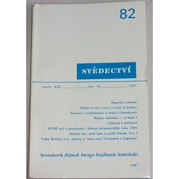 Časopis Svědectví č. 82/1987, ročník XXI.