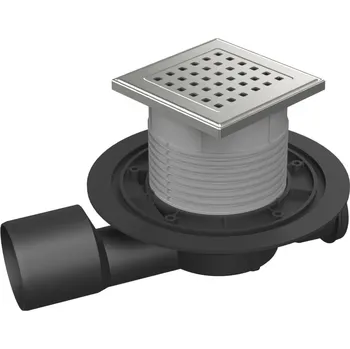 Odvodňovací žlab Podlahová vpusť průběžná D50/75, nerez rámeček, mřížka GATE