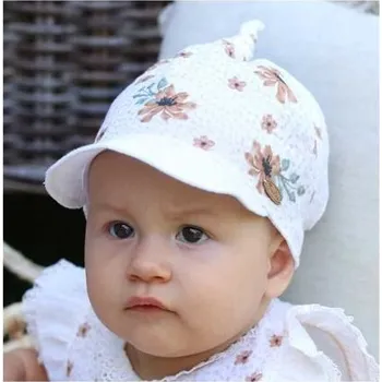 Kojenecká čepice letní šátek s kšiltem Marika velikost 44