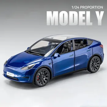 autíčko Model auta Tesla Model Y 1:24 Model Y Modrá
