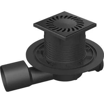 kanalizace Podlahová vpusť průběžná černá D50/75, nerez mřížka SUN černá