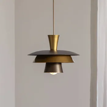 Luminex Závěsné světlo Plato, titanová/zlatá, Ø 34 cm, ocel - Stříška - Ø 10 cm, výška 2,5 cm titanium gold, zlato 1 x 15 W LED - Doprava zdarma