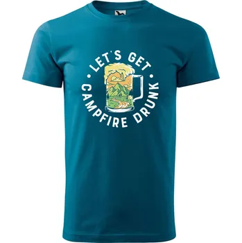 DOBRÝ TRIKO Pánské tričko s potiskem Campfire drunk Velikost: XS, Barva: Petrolejová