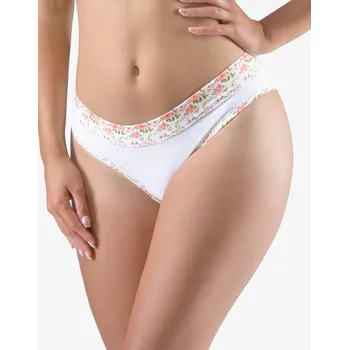 Kalhotky GINA dámské kalhotky bokové - brazilky, s potiskem 16180P - bílá maracuja - 46/48