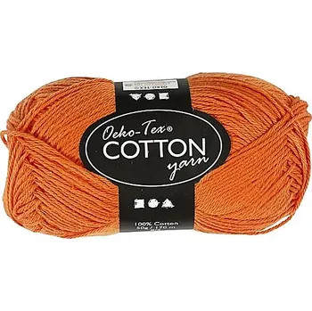 Příze Bavlněná příze certifikovaná Oeko-Tex® 50g 8/4 170m - oranžová