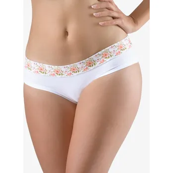 Kalhotky GINA dámské kalhotky francouzské, bokové, s potiskem Disco XVIII 14161P - bílá maracuja - 46/48