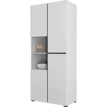 Knihovna Vitrína CROSS (typ 12) Bílá/černá