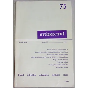 Časopis Svědectví č. 75/1985, ročník XIX.