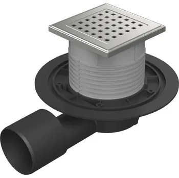 Odvodňovací žlab Podlahová vpusť boční D50/75, nerez rámeček, mřížka GATE