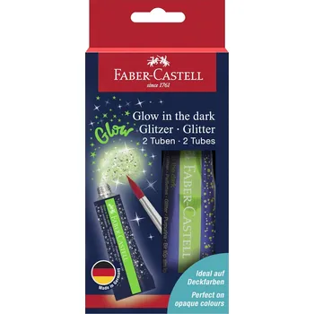 Faber-Castell 125092 třpytky v tubě 2x 12 ml Glow In The Dark