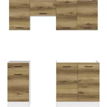 Kuchyňská linka Kuchyň JUNONA 170 cm, bílá/dub delano světlý - SLEVA 3% s kodem radost25