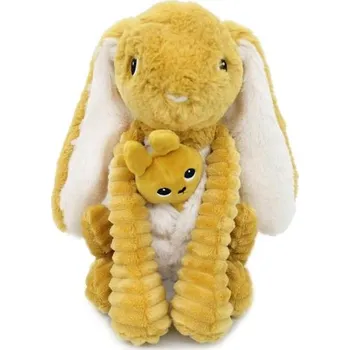 plyšák Ptipotos Plyšový králík Toudou hořčicový - máma s děťátkem