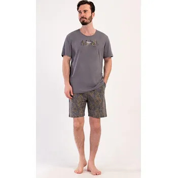 Pánské pyžamo Pánské pyžamo šortky City - tmavě šedá - M