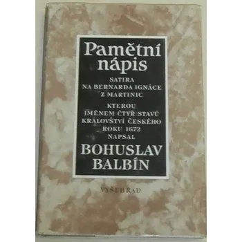 Balbín Bohuslav - Pamětní nápis