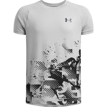 Pánské tričko Chlapecké tréninkové tričko s krátkým rukávem UNDER ARMOUR-UA Tech Graphic SS-GRY Šedá L