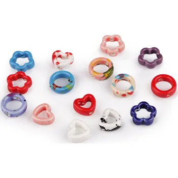 Dětské navlékací korálky Porcelánové korálky / komponenty k výrobě ozdob a přívěsků, Balení 5 ks, Varianta 3 pudrová srdce