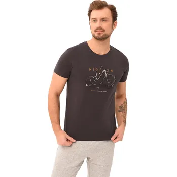 Pánské tričko Pánské triko s krátkým rukávem VOLCANO-RIDEON-701-GRAPHITE Šedá S