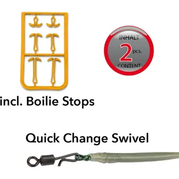 Rybářský háček Anaconda návazec Piercer Line Aligner Rig B-988 Wide Gape 2ks velikost 6 mikroprotihrot