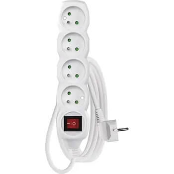 Napájecí kabel EMOS P1413 prodlužovací kabel 4 zásuvky 3m s vypínačem 1902140300