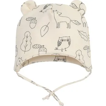 Kojenecké oblečení PINOKIO Čepička zavazovací Secret Forest LIŠKY - 56