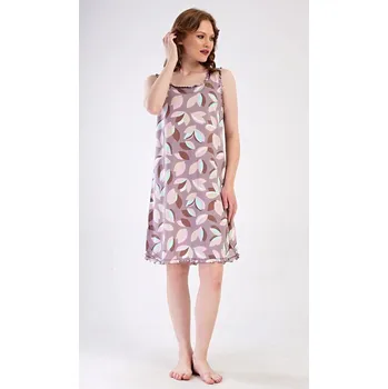 Dámská noční košile Dámská noční košile na ramínka Klára - bílá káva - 3XL