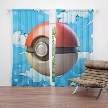 Závěs Sablio Závěsy Pokemon ball Obloha: 2ks 140x250cm