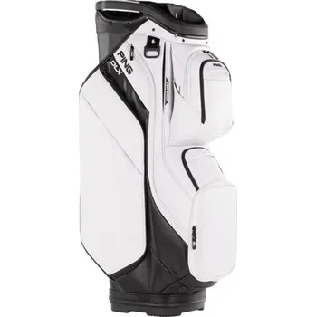 Golfový bag Ping DLX 244 cart bag bílo-černý + Dárková krabička týček