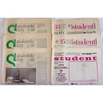 Poštovní známka Studentské listy č. 1-3/1969, Student č. 51-52/1967+č. 25, 33/1968