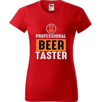 Dámské tričko DOBRÝ TRIKO Dámské tričko s potiskem Beer taster Barva: Červená, Velikost: M