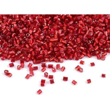 Korálek Rokajl sekaný 13/0 - 1,7 mm s průtahem Varianta: H25 (1,7 mm) červená, Balení: 30 g