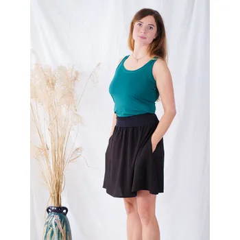 Dámská sukně Krátká sukně černá s kapsami Velikost: M