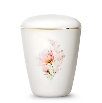 Smuteční dekorace Ekologická urna Exclusive - Bílá/Kytice