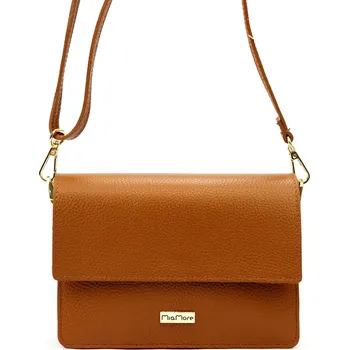 Kabelka Kožená crossbody kabelka MiaMore 01-054 koňaková