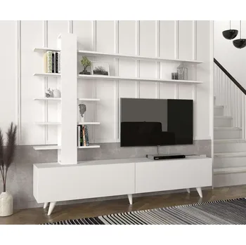 Televizní stolek BUENAS skandinávská televizní stolek, bílá