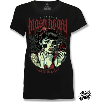 Dámské tričko Dámské Triko BLACK HEART POWDER Barva: Černá, Velikost: L