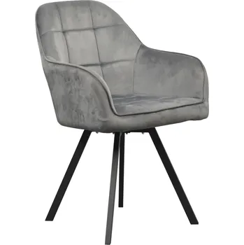 Křeslo Otočné jídelní křeslo, tmavě šedá Velvet látka, SAMANTA